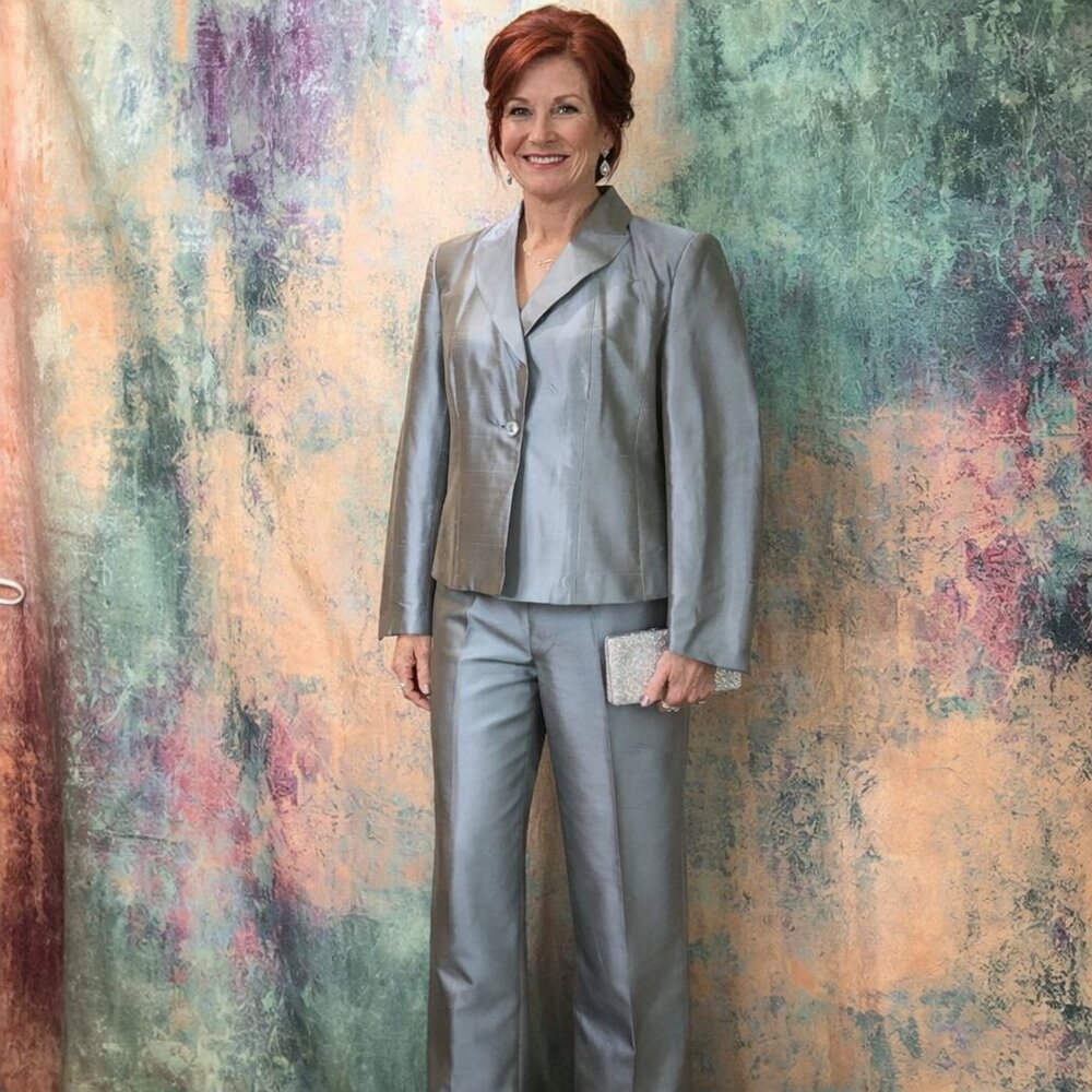 📌Talbots Elegant Evening - Formal - Mother of the Bride Silk Pant Suit